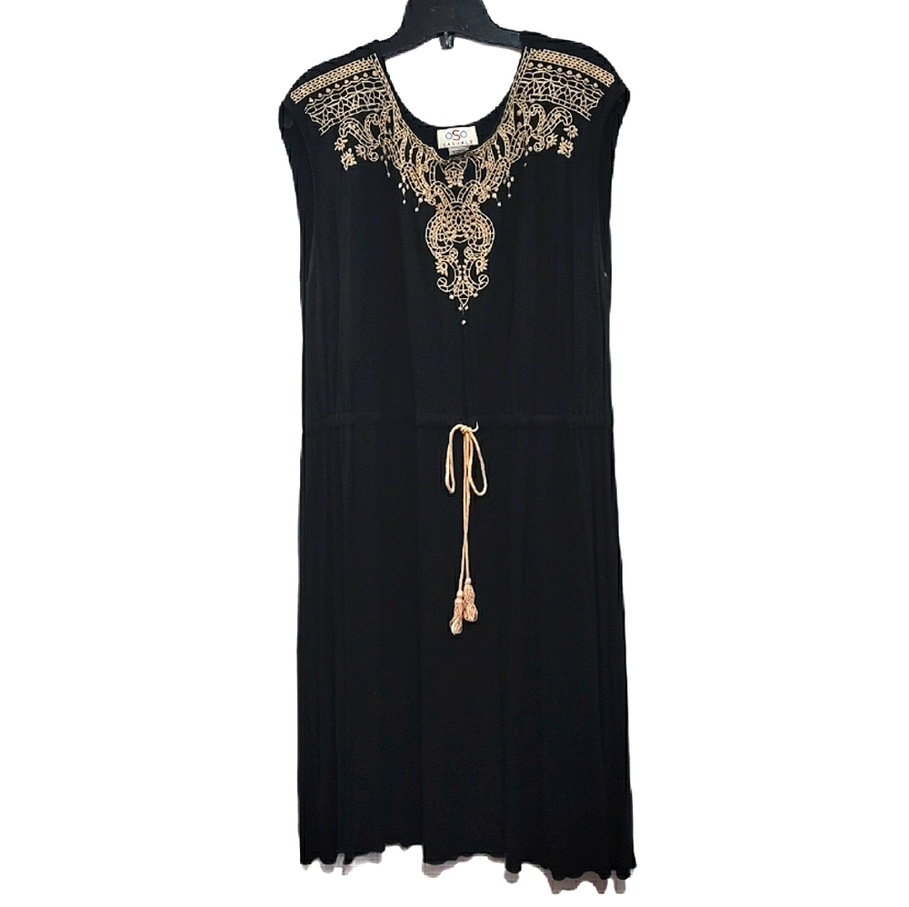 OSO Casuals embroidered black dress